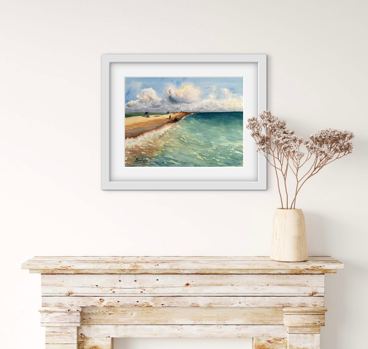Impressionistic Watercolour , Seaside Vacation By Oleksandra Padushyna, 16 X 12, Artwork For Sale On Artfinder
