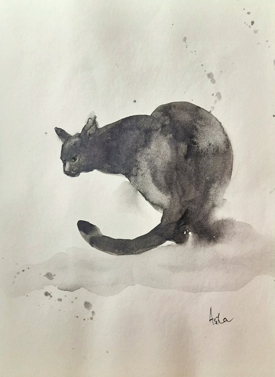 The Crouching Black Cat