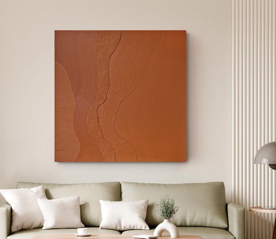 "Nulla 2" Terracotta textured abstract art