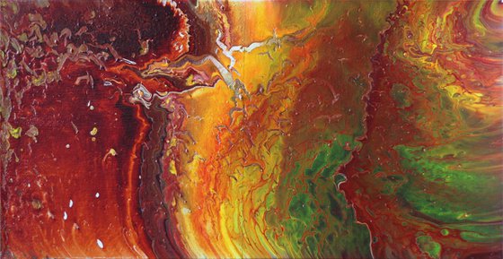 "Line In The Sand" - FREE USA SHIPPING - Original Abstract PMS Fluid Acrylic Painting - 36 x 18 inches