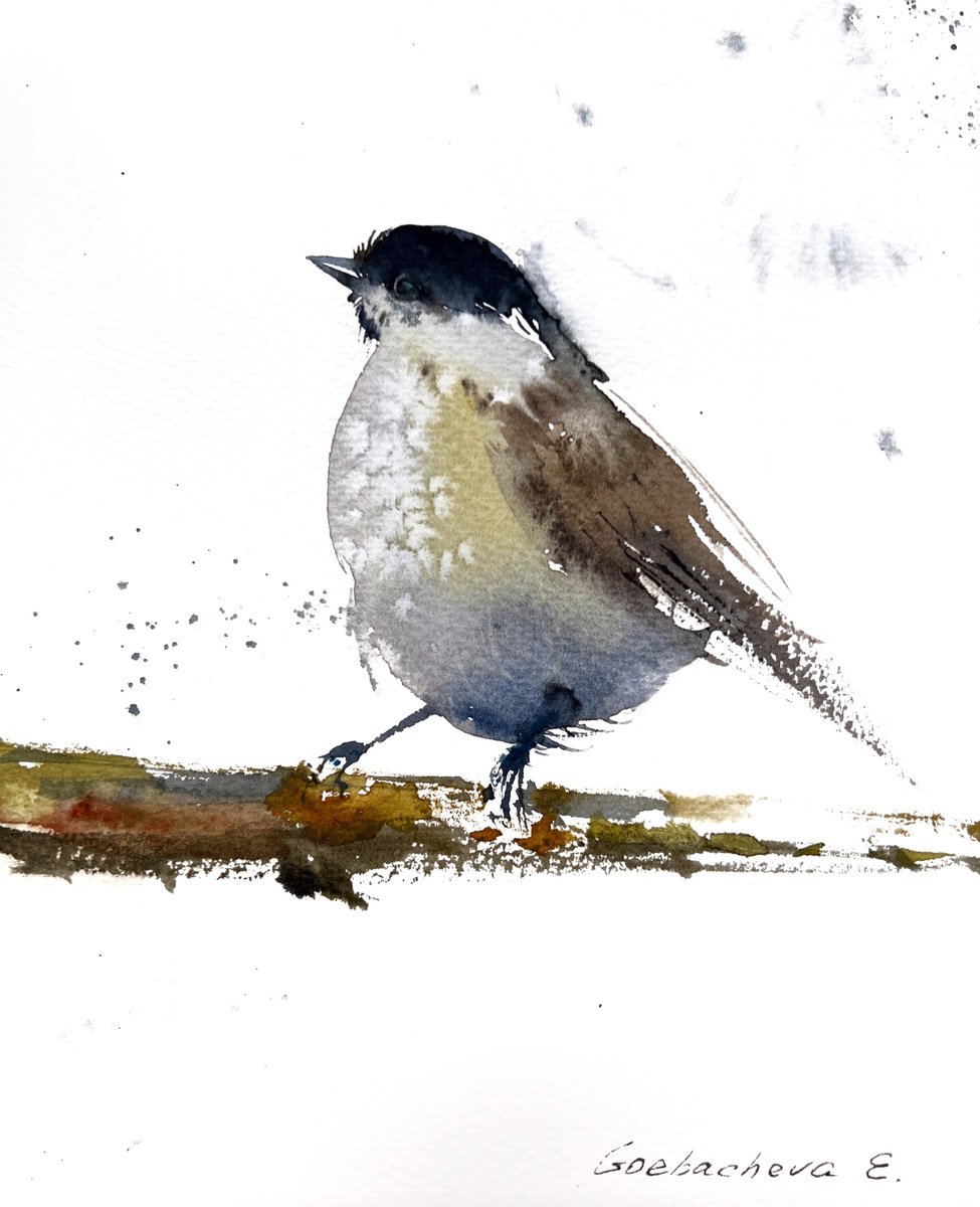 Impressionistic Animal Watercolour By Eugenia Gorbacheva, 6 X 8, Little Bird #4, Original Artwork