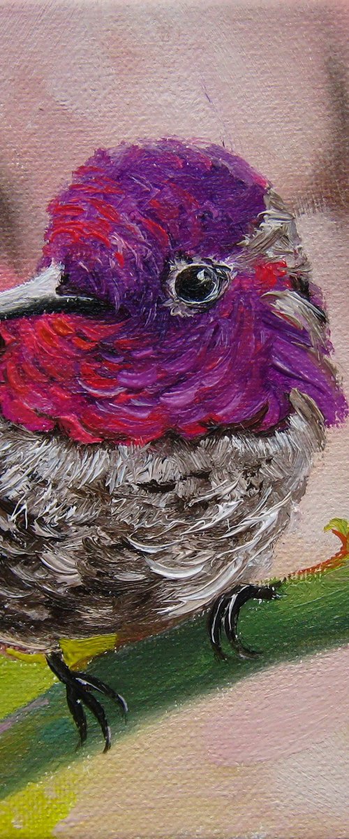 Purple Glow Hummingbird by Natalia Shaykina