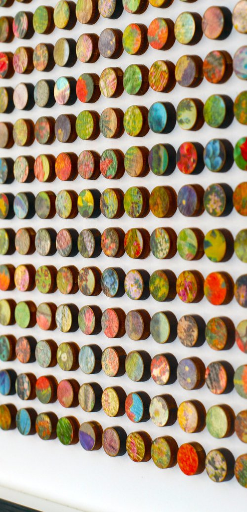 225 floral dots 3d original collage by Amelia Coward