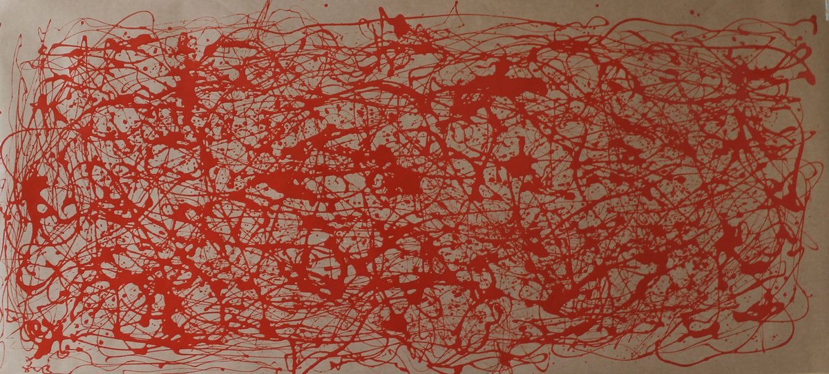 Red Energy- Style Jackson Pollock By Juan Jose Garay, 79 X 35, Artwork For Sale On Artfinder