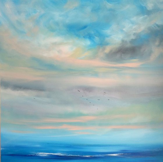 Essence of Serenity, Seascape, Skyscape - XL, Modern Art Office Decor Home