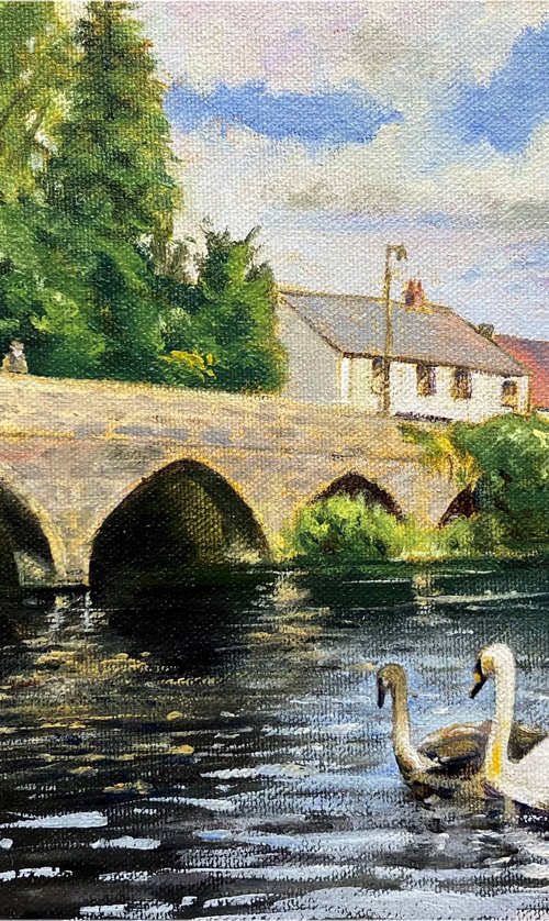 Swans on the Avon by Peter Frost