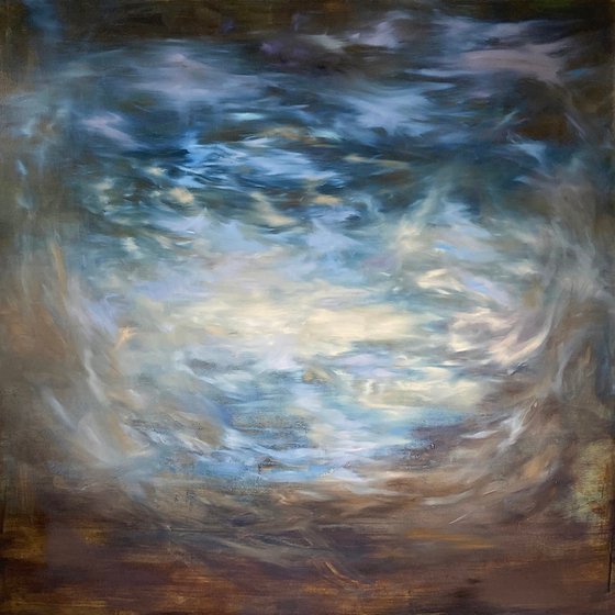 After the storm - Abstract blue painting