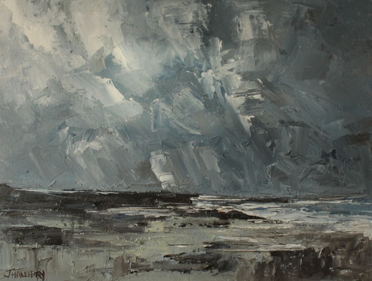 Impressionistic Landscape Oil Painting By John Halliday, 16 X 12, After A Storm, Original Artwork