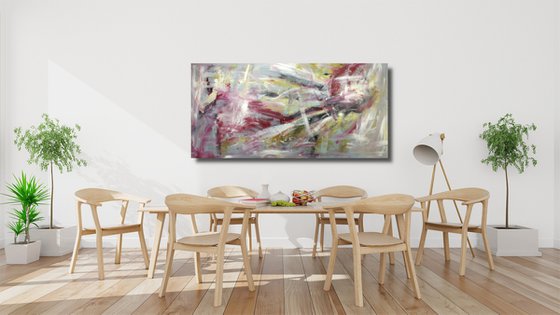 extra large abstract painting on canvas,wall art,original artwork-size-180x90-cm-title-c598