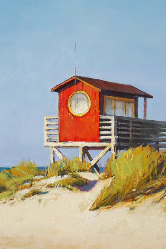 Red Lifeguard Tower Diptych