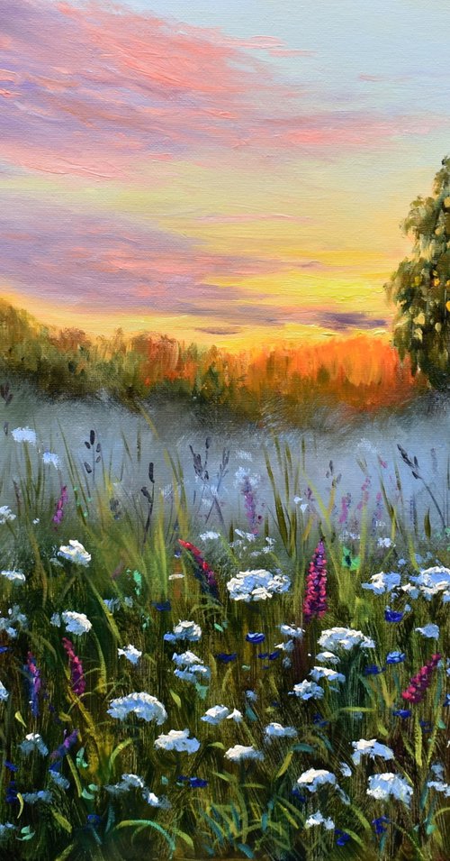 Dawn over a Meadow by Yulia Nikonova