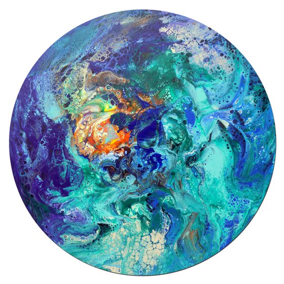 Large round painting modern art