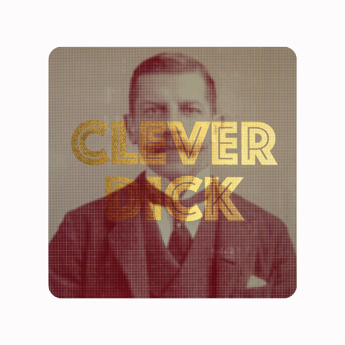 Typographic Portrait Screenprint By Aawatson, 20 X 20, Clever Dick (Parchment), Original Artwork
