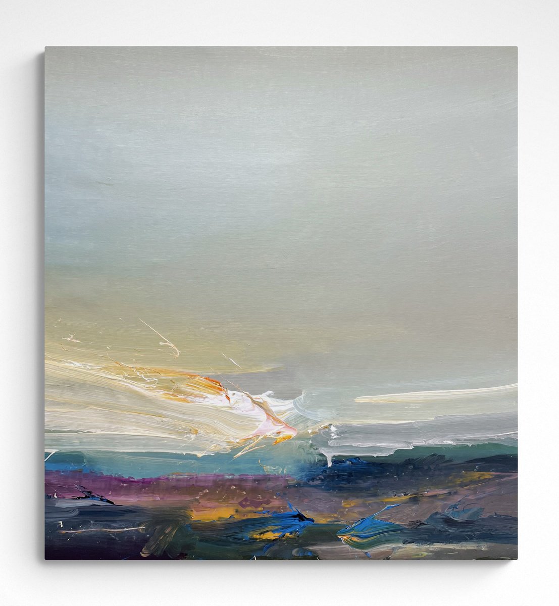 Abstract Landscape Acrylic Painting By Nazarii Medvid, 36 X 39", Depth Of Nature 222, Original Artwork