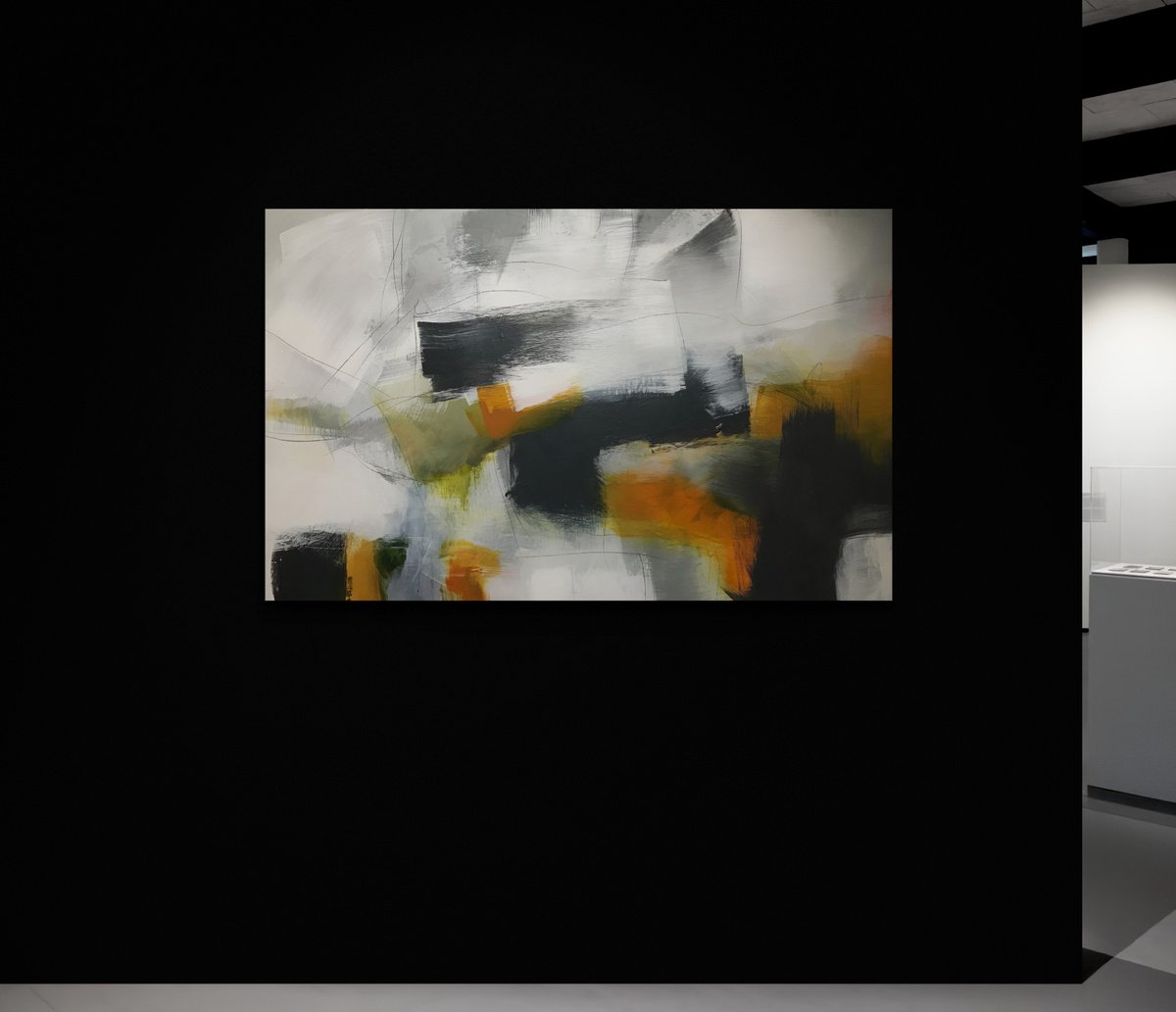 Organic Abstract Acrylic Painting By Kris Haas, 48 X 30", The Being Came To Me One Day, Original Artwork