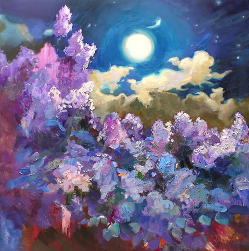 Lilac full moon by Anastasiia Grygorieva