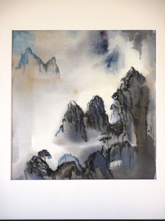 A painting a day #20 "Mountains in the mist"