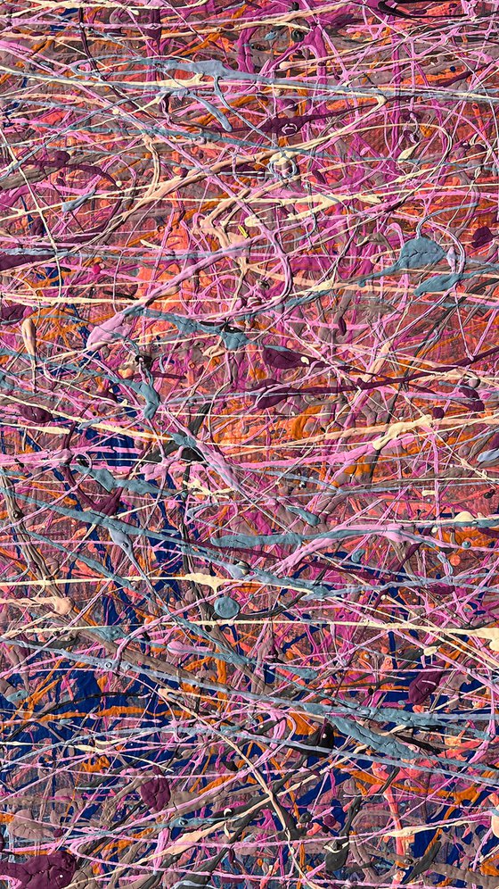 Gentle seascape Jackson Pollock Light pink Sunrise Light pink abstract Gentle sunrise