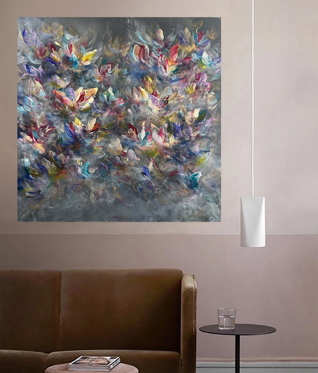  Elixir Floral By Ve Boisvert, 36 X 36, Artwork For Sale On Artfinder