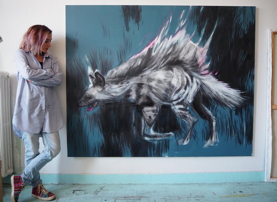 Burning hyena