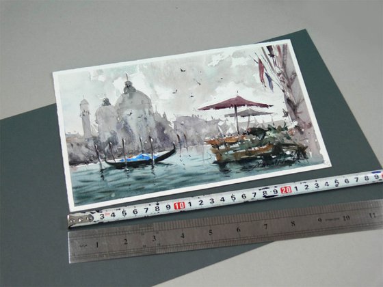 Venice, Canal Grande, Original Watercolor Landscape