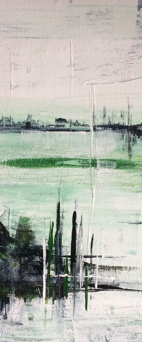 Ebb Tide in Green (2) 12x12 by Lil Nutter
