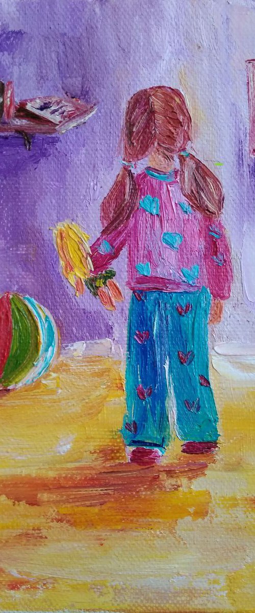 Little girl in her nursery room by Oksana Fedorova