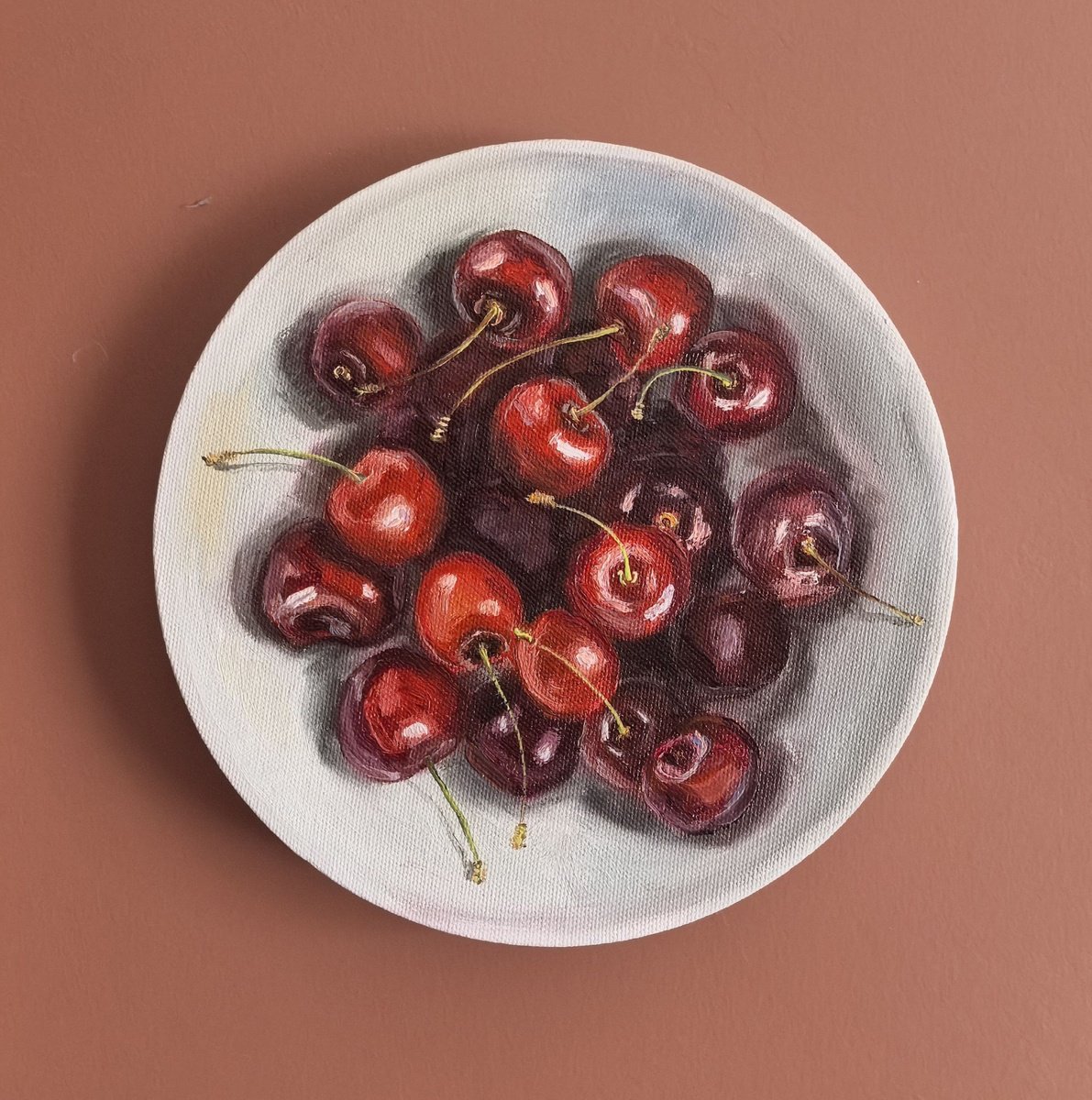 Sweet Ripe Cherry By Leyla Demir, 8 X 8, Artwork For Sale On Artfinder