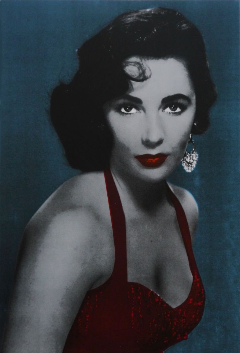 Urban And Pop Portrait Screenprint By David Studwell, 22 X 31, Elizabeth Taylor Ii, Original Artwork