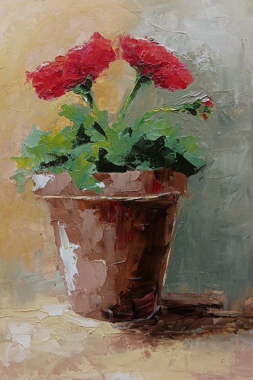 Still life with red flowers. Flowers for gift by Marinko Šaric
