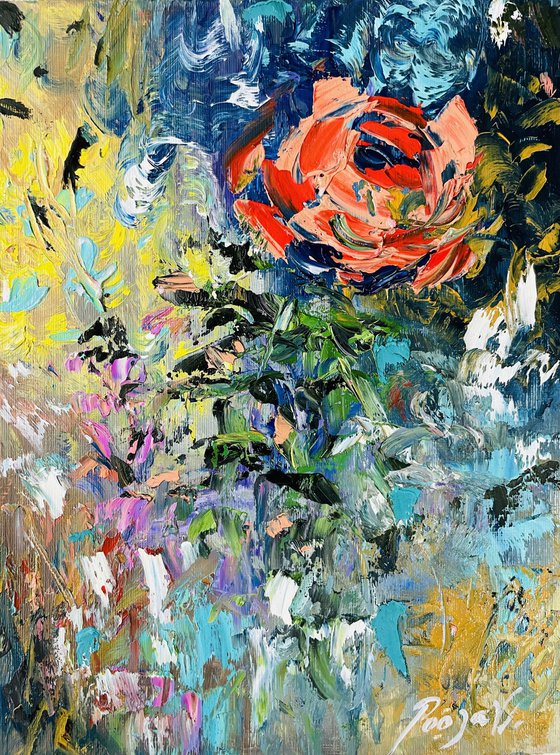 Symphony in Scarlet - Diptych Painting - Roses