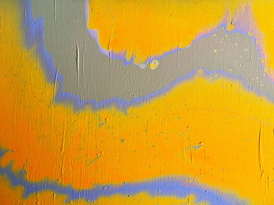 "Staring At The Sun" - FREE USA SHIPPING - Original Abstract PMS Fluid Acrylic Painting - 36 x 18 inches