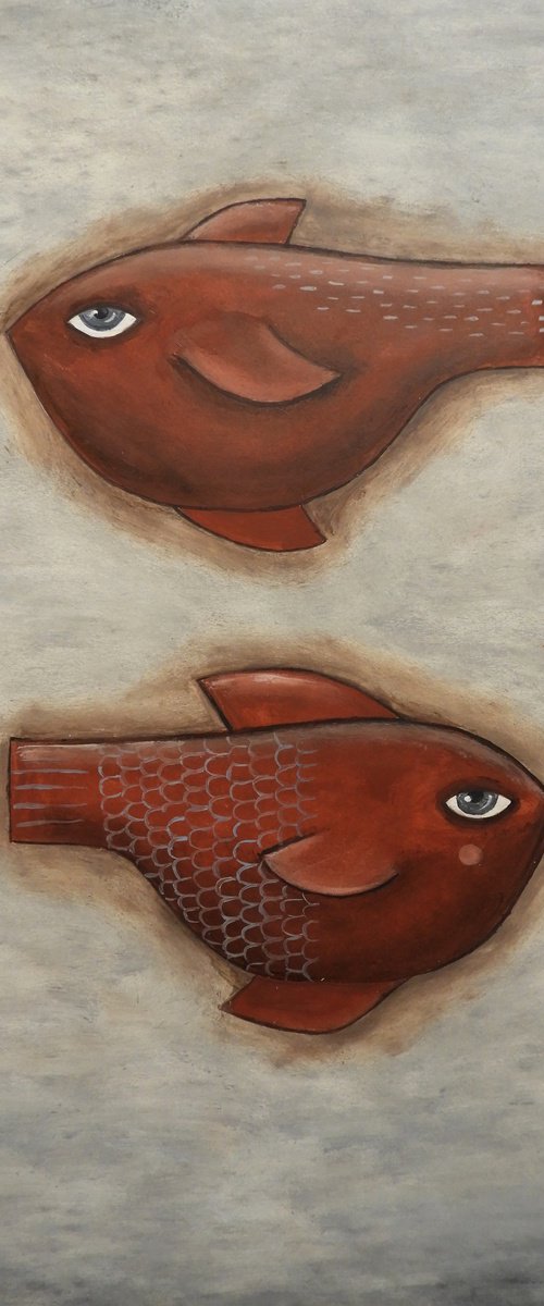 A couple of freaky red fish by Silvia Beneforti