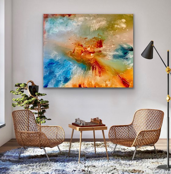 New Age Resurrection- large abstract - 120cm x 100cm