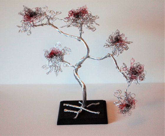 Silver, Red & Grey, Bonsai Tree