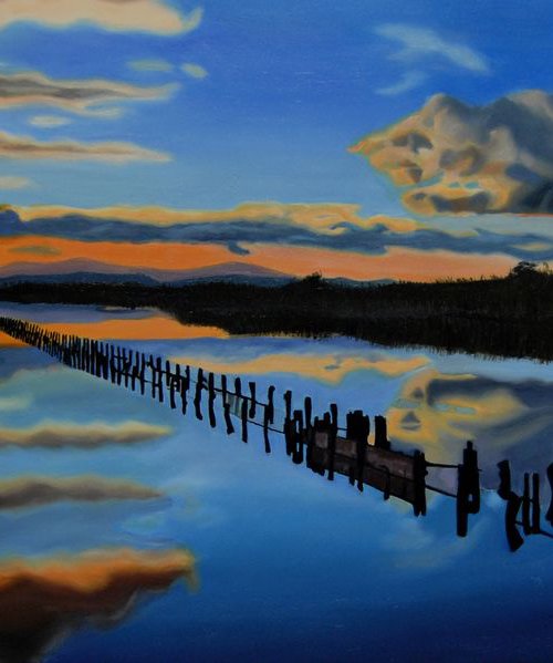 Sunset /24 x 48 in / 61 x 122 cm by Simona Tsvetkova