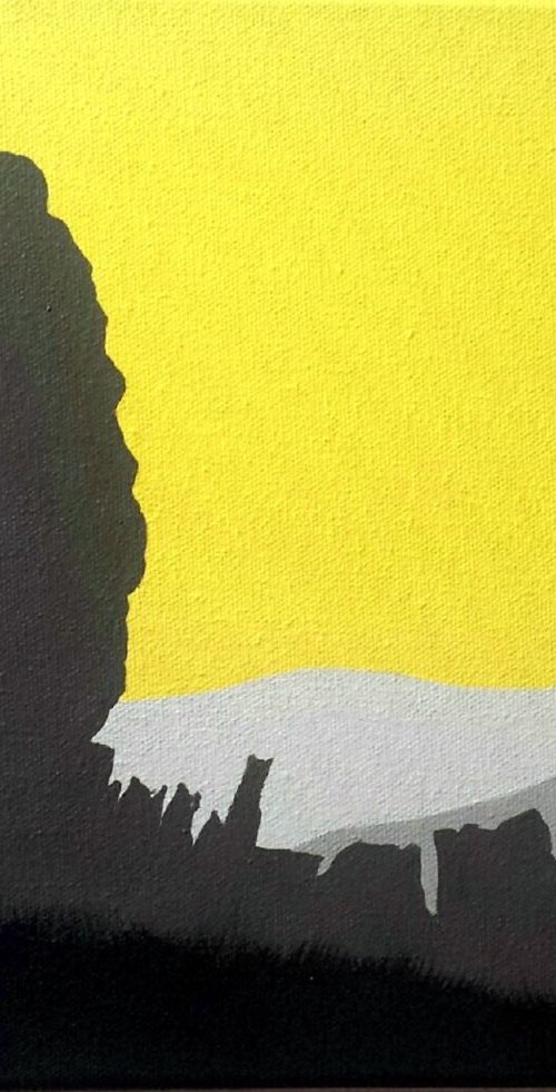 Cow & Calf rocks, Ilkley painting by Sam Martin