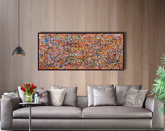 AUTUMN WITH POLLOCK,  XL,  framed