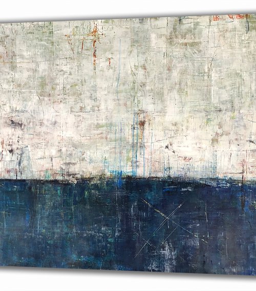 Blue & White Urbanite (XL 76x36in) by Robert  Tillberg