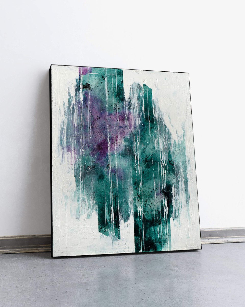 Organic Abstract Acrylic Painting By Nemanja Nikolic, 30 X 38", Purpura, Original Artwork