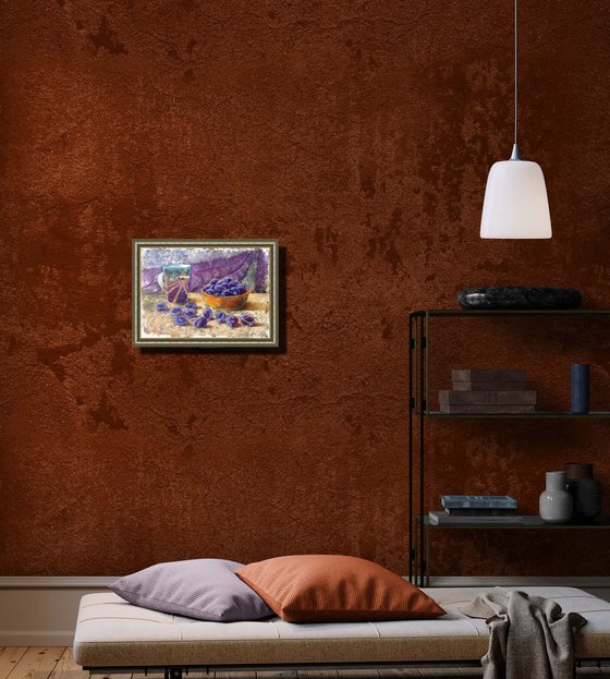 Lavender Morning with Plums