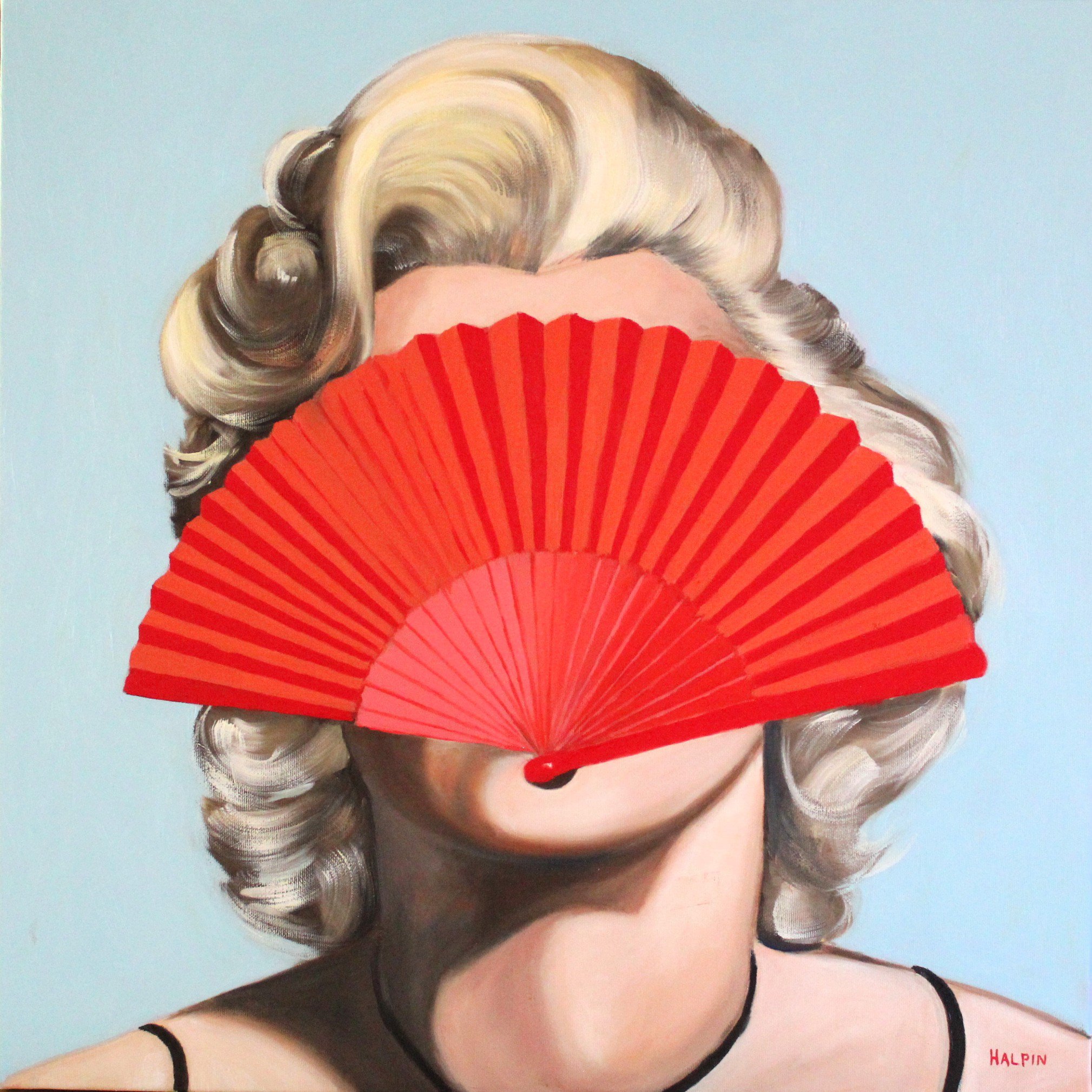 Urban And Pop Portrait Oil Painting By Mathew Halpin, 28 X 28", Fan Art Two., Original Artwork