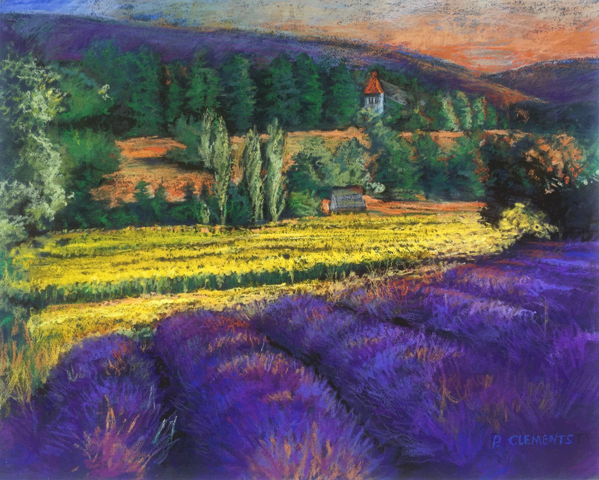 French Lavender fields and corn fields by Patricia Clements
