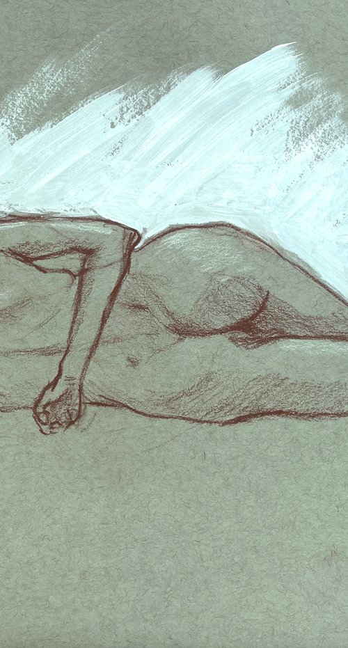 nude drawing. lying model by Anna Bogushevskaya