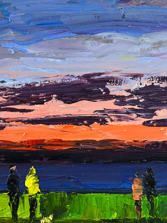 Wide River at Sunset
