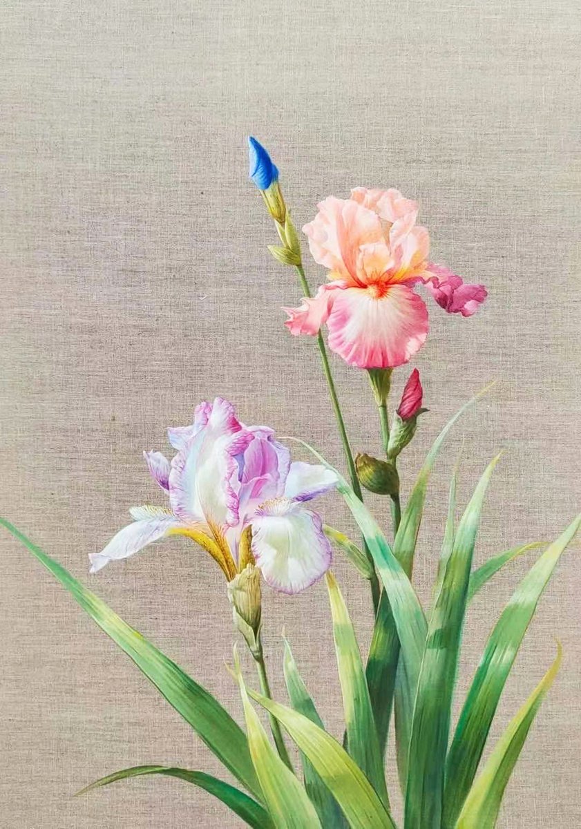 Still life oil painting:flowers by Kunlong Wang