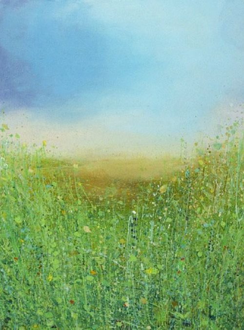 Green and Blue Painting by Sandy Dooley