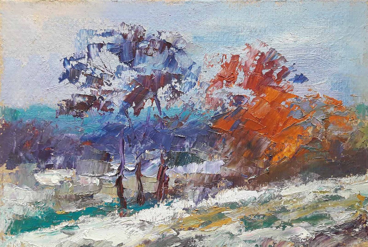 Oil painting Winter blue nSerb537 by Boris Serdyuk