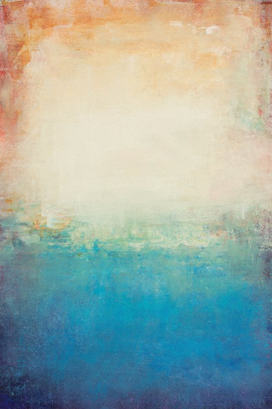 Blue Seas 211118, aqua turquoise textured abstract