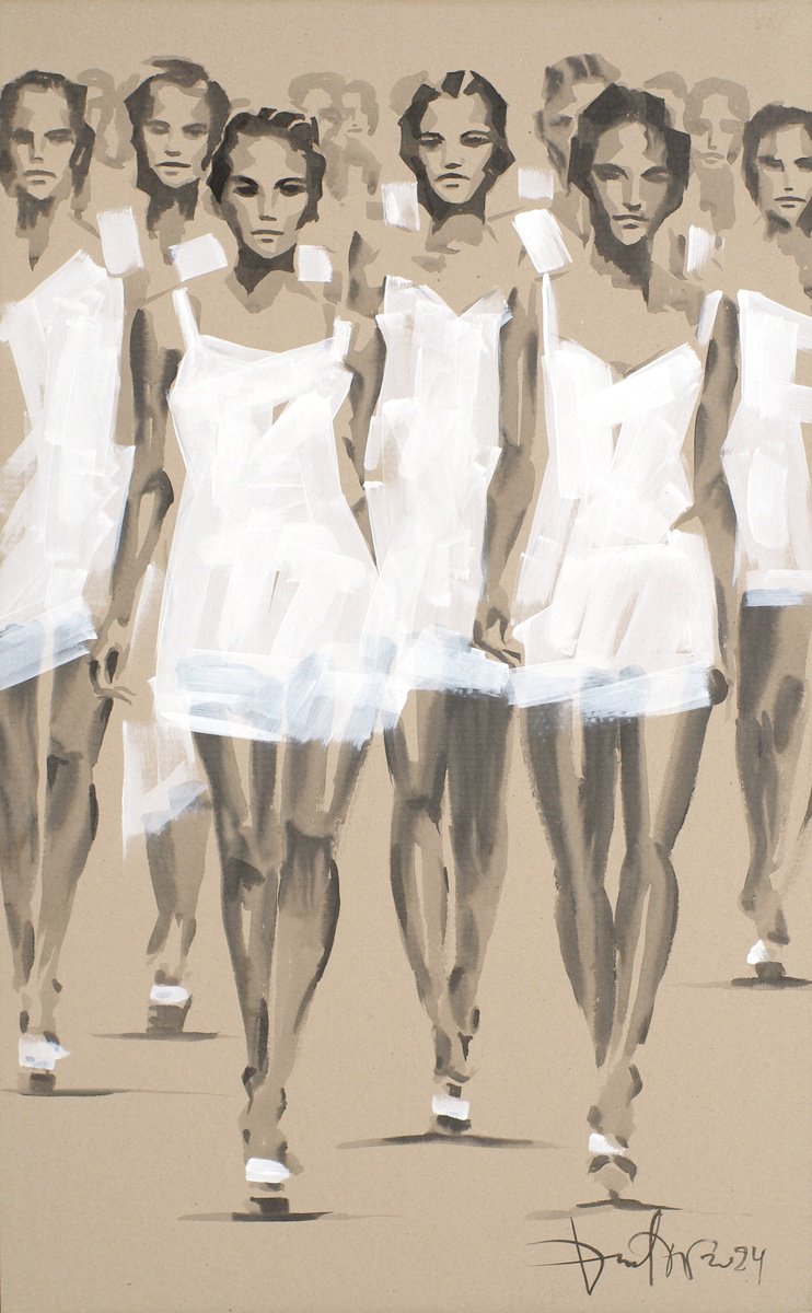 Graphic Acrylic Painting , They Are Coming By Dmytro Filatov, 28 X 47, Artwork For Sale On Artfinder
